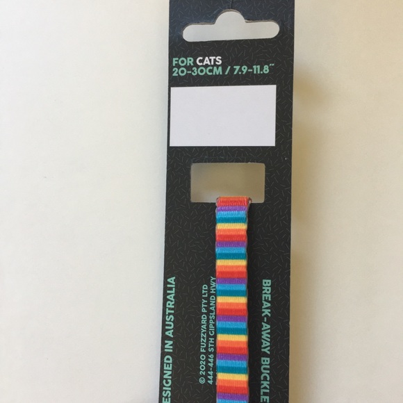 NEW Cat Collar with Bell Multicolor Stripes | FuzzYard - Picture 2 of 6